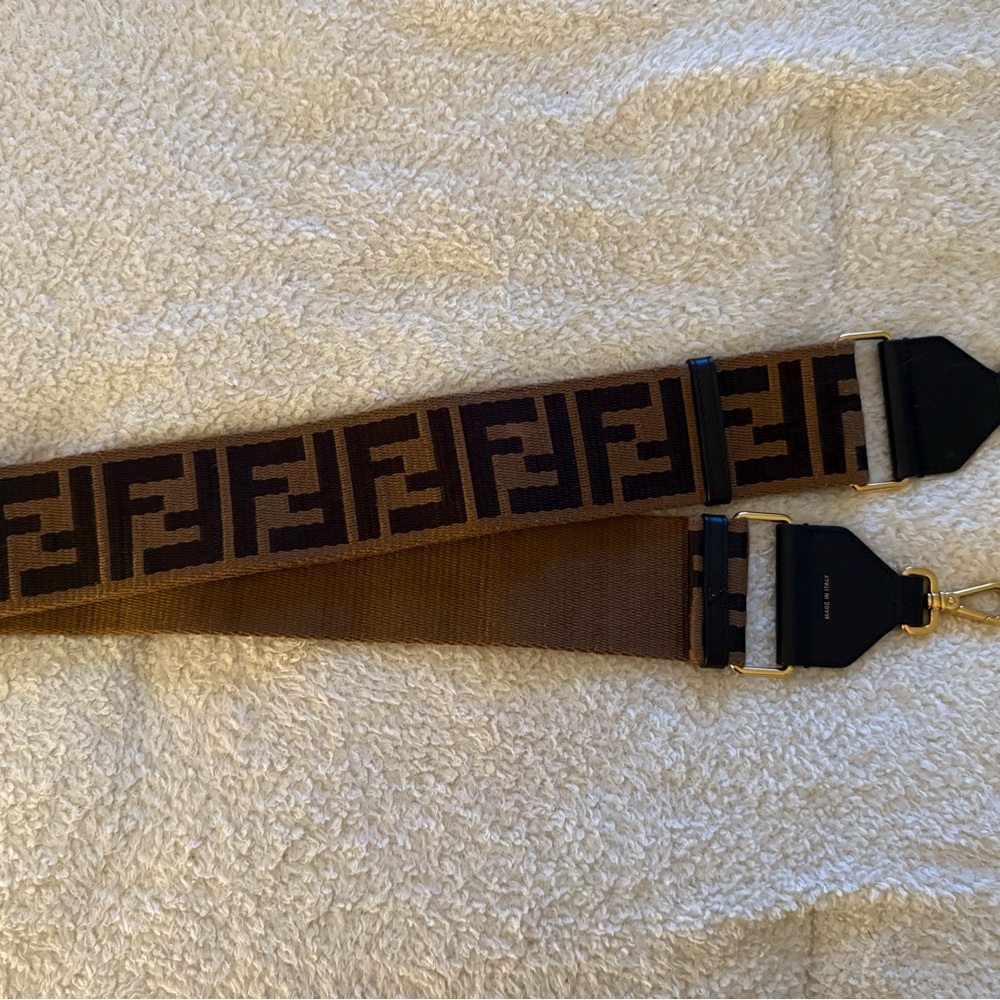 Fendi Brown and Black Bag Strap